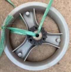 Диск колеса для детских колясок 12 В . сер/чер, 3 луча (торм. втулка dia =10mm+кнопка+подшипник) LTK