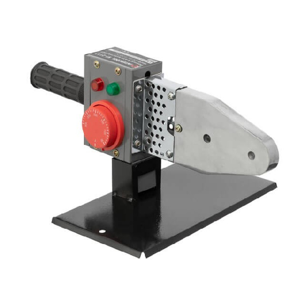 Паяльник для пластиковых труб, 850 Вт, 0-300°C, насадки 20, 25, 32, 40, 50, 63 мм, металлический кейс.