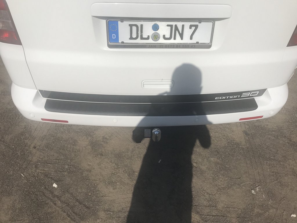 Накладка на задній бампер із загином (ABS-пластик) Матова для Volkswagen T5 2010-2015 рр