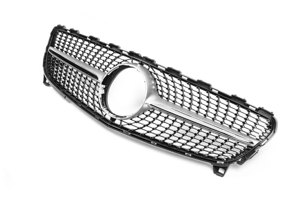 Передня решітка Diamond SIlver (2015-2018) для Mercedes A-class W176 рр