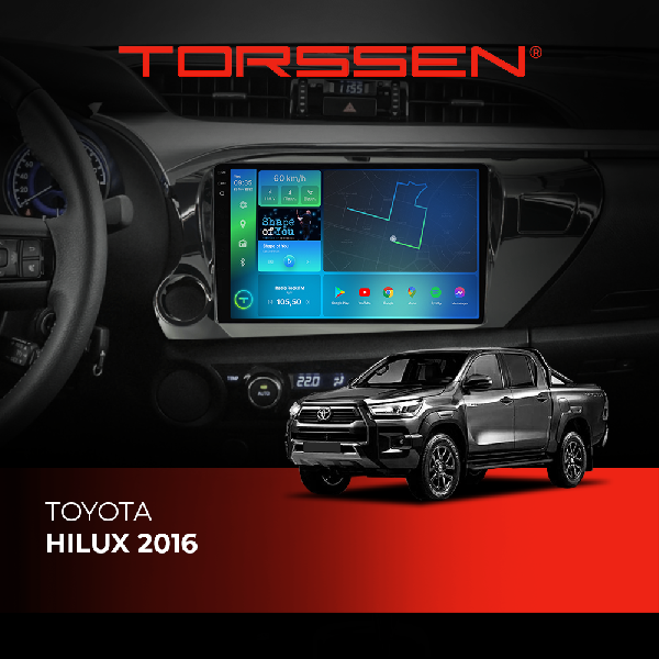Штатна магнітола Torssen 2K Toyota Hilux 16 FL10 4+64Gb 4G Carplay DSP