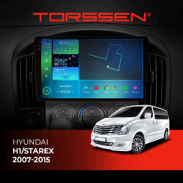 Штатна магнітола Torssen 2K Hyundai H1/Starex 07-15 F9432 4G Carplay DSP