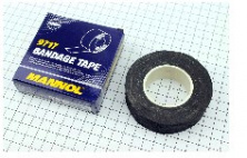 Лента изоляционная 0,15 мм x 25 мм x 10 м черная тканевая, полиэфирная `BANDAGE TAPE` KS