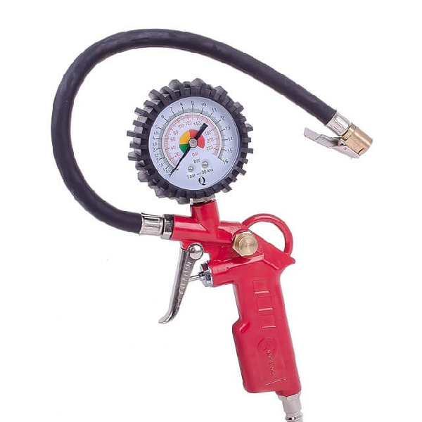 Пистолет для подкачки колес с манометром пневматический (блистер)