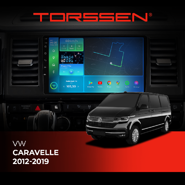 Штатна магнітола Torssen VW Caravelle 12-19 FL9 4+64Gb 4G Carplay DSP