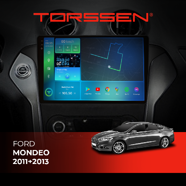 Штатна магнітола Torssen 2K Ford Mondeo 11+13 black F9232 4G Carplay DSP