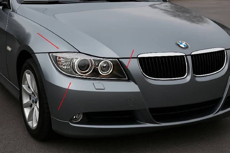 Накладки на фари (2 шт., Пласт) BMW 3 серія E90/E91 2005-2011 рр.