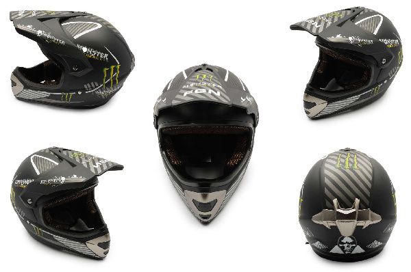 Шолом кросовий (mod: Skull) (size: XL, чорний матовий) MONSTER ENERGY
