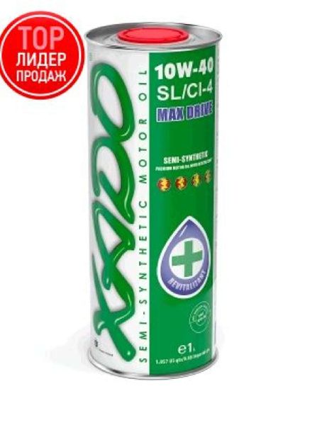 Масло автомобильное 1л (полусинтетика, 10W-40SL/SI-4, Atomic Oil, MAX Drive) (24109) ХАДО