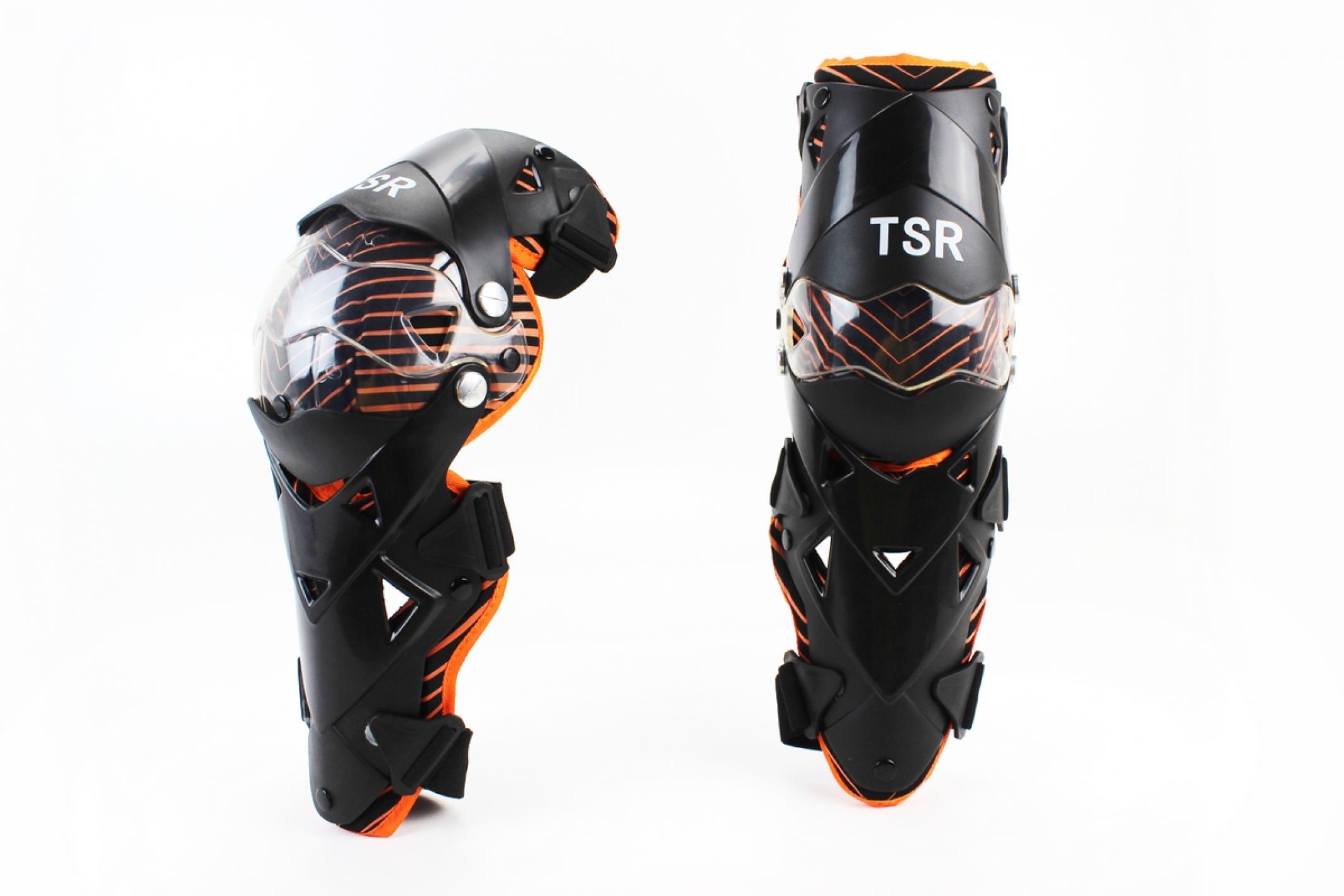 Наколенники защитные (колено + голень) к-кт 2шт, Черно-Оранжевые KS