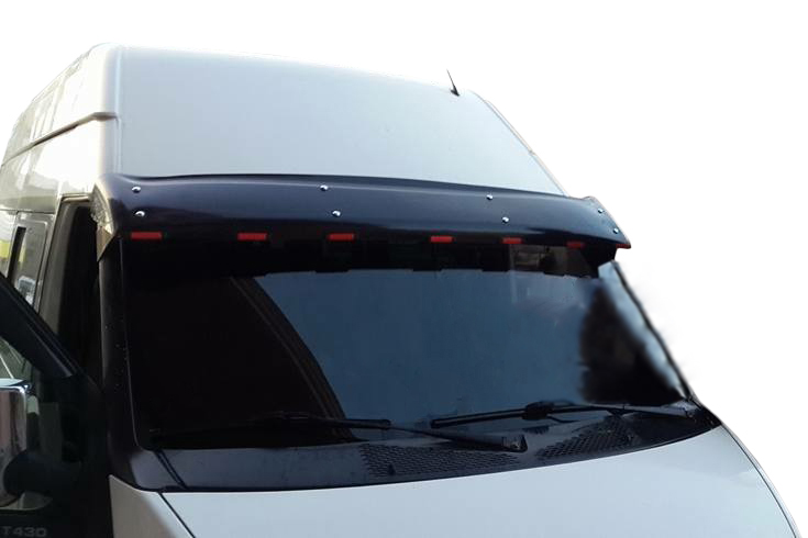 Козирьок на лобове скло (чорний глянець, 5мм) Ford Transit 2000-2014 рр.