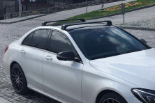 Перемичка в штатні місця (2 шт, під ключ) Чорний Mercedes C-сlass W205 2014-2021 рр.
