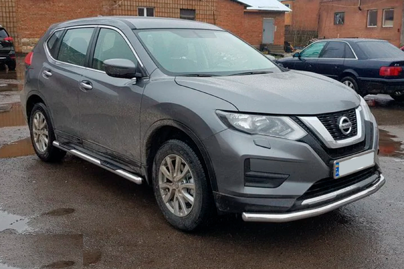 Бічні труби (2 шт, нерж) Nissan X-trail T32/Rogue 2014-2021 рр.