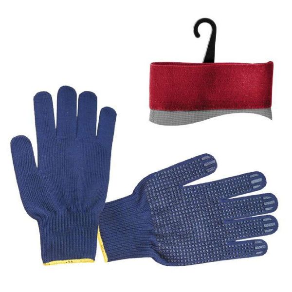 Перчатка трикотажная акриловая покрыта PVC точкой на ладони 9 (синяя) INTERTOOL