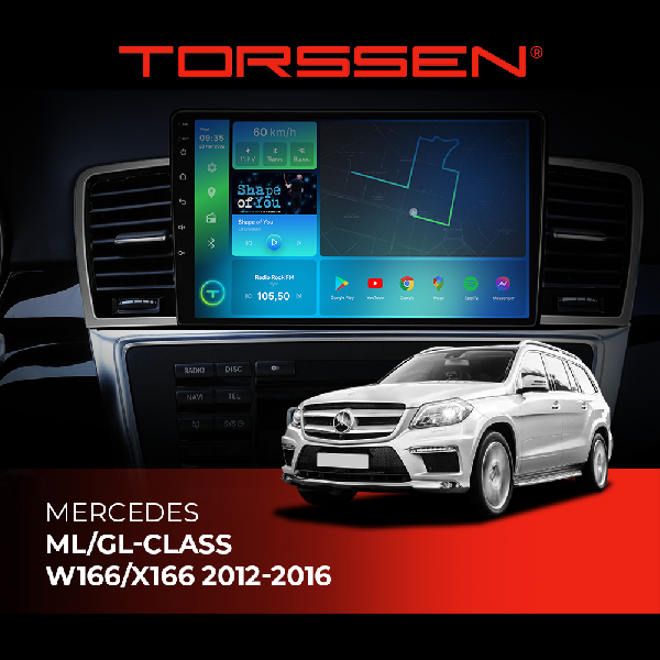 Штатна магнітола Torssen Mercedes ML/GL-class W166/X166 12-16 F9432 4G Carplay DSP