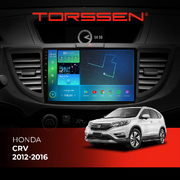 Штатна магнітола Torssen Honda CRV-2012-2016 F10464 4G