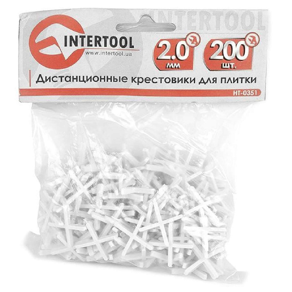 Набор дистанционных крестиков для плитки 2.0 мм / 200 шт.