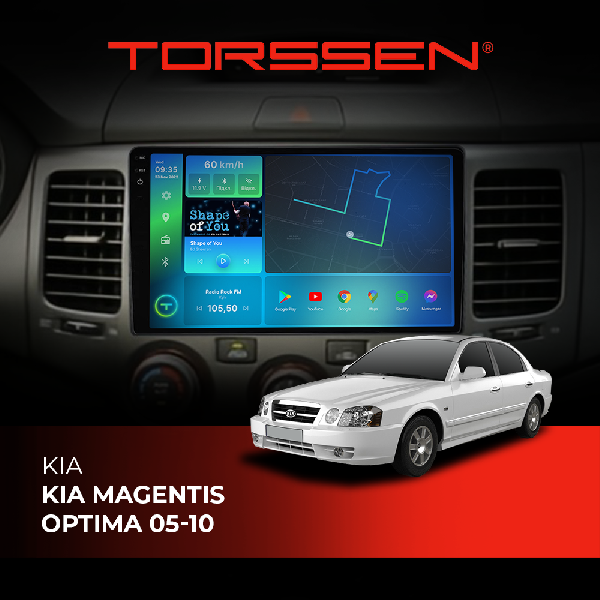 Штатна магнітола Torssen 2K KIA Magentis, Optima 05-10 F9464 4G Carplay DSP
