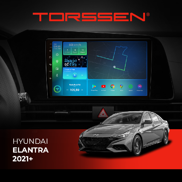 Штатна магнітола Torssen Hyundai Elantra 21+ FL9 4+64Gb 4G Carplay DSP