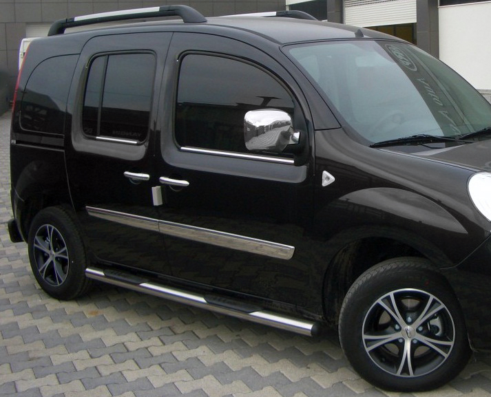 Бічні труби BB002 (2 шт., нерж.) 51 мм, довга база Renault Kangoo 2008-2020 рр.