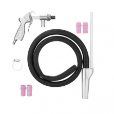 Пистолет пескоструйный со шлангом, 1 металлическая 6 мм и 4 керамических форсунки 4,5 мм, 5,0 мм, 6,0 мм, 7,0 мм.