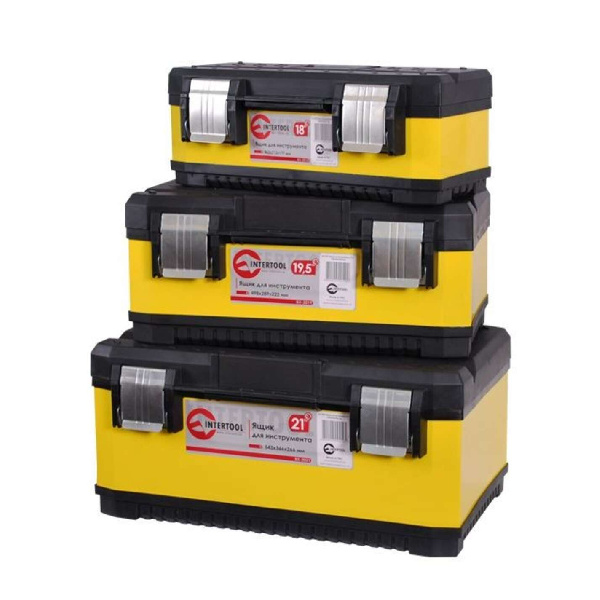 комплект ящиков для инструмента с металлическими замками, 3 ед.