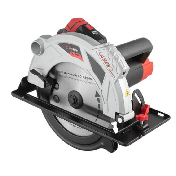 Пила дисковая 2000 Вт, 5000 об/мин, угол 90-45°, глубина распила 85-56 мм, диск 235*30 мм, 40 зубов, лазер