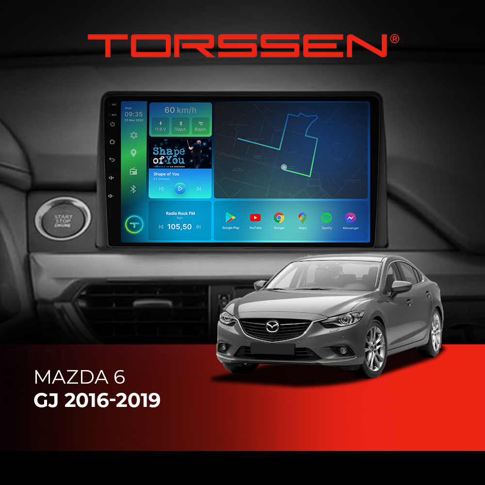 Штатная магнитола Torssen Mazda 6 GJ 16-19 F96128 4G Carplay