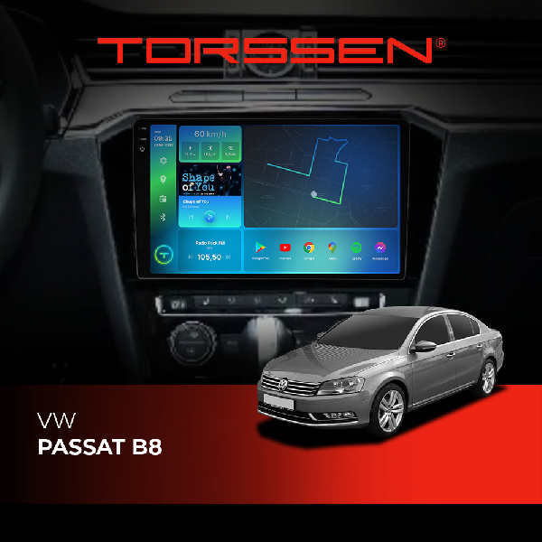 Штатна магнітола Torssen 2K VW Passat B8 F10464 4G Carplay DSP