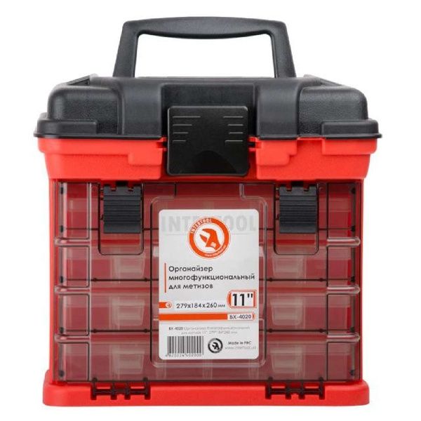 Органайзер для метизов с выдвижными секциями 11, 279*184*260 мм INTERTOOL