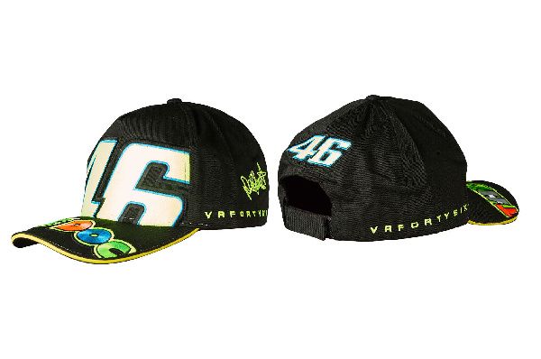 Бейсболка 46 VALENTINO ROSSI (черная, 100% хлопок)