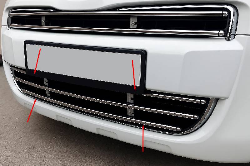 Решітка цілісна (нерж) 2008-2012 Peugeot Partner Tepee 2008-2018 рр.