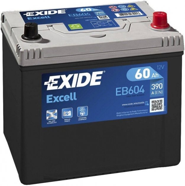 Акумулятор 60Ah-12v Exide EXCELL (230х172х220), R, EN480 Азія
