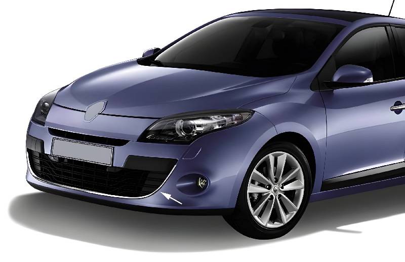 Накладка на передній бампер 2013-2016 (HB, нерж) Renault Megane III 2009-2016 рр.