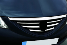Накладки на решітку радіатора (нерж.) Carmos - Турецька сталь Dacia Logan I 2008-2012 рр.