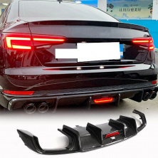 Дифузор заднього бампера (для Base Sedan 2015-2019, Карбон) Audi A4 B9 2015-2024 гг.