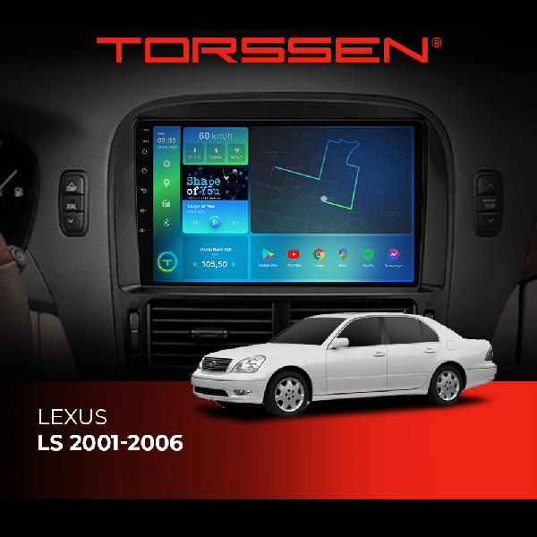 Штатна магнітола Torssen Lexus LS 01-06 NF9 Carplay