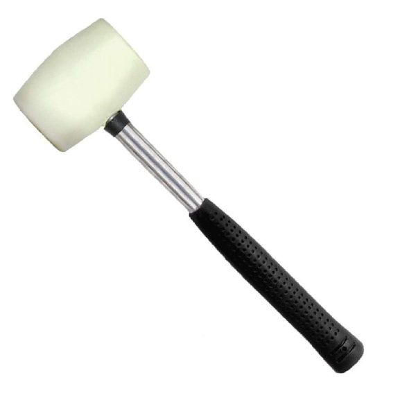 Киевлянка резиновая 450 г, 65 мм, белая резина, металлическая ручка