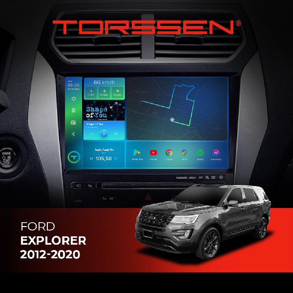 Штатна магнітола Torssen Ford Explorer 2012-2020 F108256 4G Carplay DSP