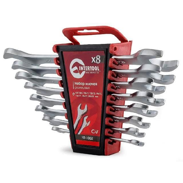 Набор ключей рожковых 8 шт, 6-22 мм CrV