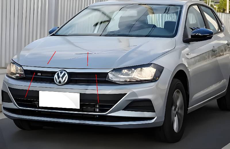 Накладка на решітку (верхня, нерж) Volkswagen Polo 2017- рр.