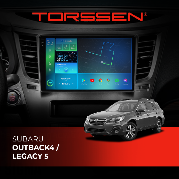 Штатна магнітола Torssen 2K DTS Subaru Outback4 /Legacy 5 F9432 4G Carplay DSP