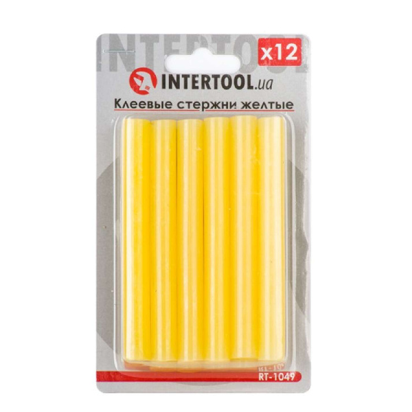 Комплект стержней клеевых желтых 11,2 мм*100 мм, 12 шт.