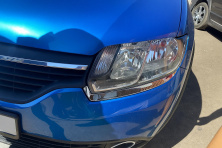 Накладки на фари (2 шт., нерж) Dacia Sandero 2013-2020 рр.