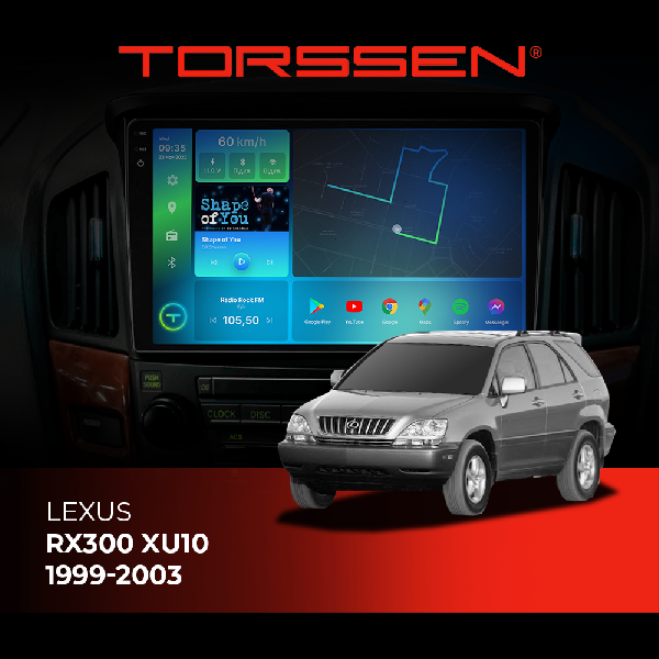 Штатна магнітола Torssen 2K Lexus RX300 XU10 1999-2003 F96128 4G Carplay DSP з кнопками