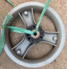 Диск колеса для детских колясок 12 В . сер/чер, 3 луча (торм. втулка dia =10mm+кнопка+подшипник) LTK