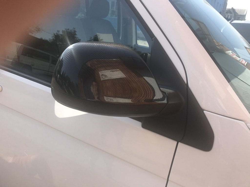Накладки на дзеркала (2 шт., карбон) Покриття під карбон для Volkswagen T5 2010-2015 рр