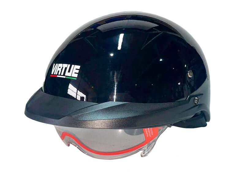 Шолом-каска (mod:MD-513-1) (чорний глянсовий із прозрачним стеклом, size L) VIRTUE AMG