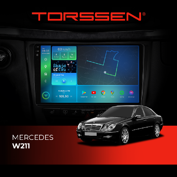 Штатна магнітола Torssen 2K Mercedes W211 F96128 4G Carplay DSP