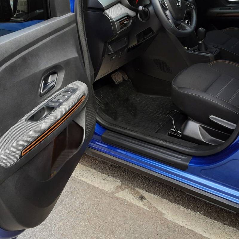 Накладки на дверні пороги EuroCap (4 шт, ABS) Dacia Sandero 2021- рр.